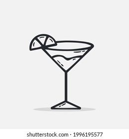 Hand drawn juice icon Design Template. vector sketch doodle illustration isolated on white background. Summer vacation and leisure symbol. Perfect For coloring books and stickers.