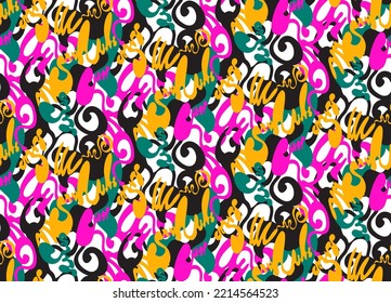 Hand Drawn Jungle Abstract Tribal Vintage Modern Texture Camouflage with color sets 
suitable for Print on texture wrapping paper, wallpaper and decoration 