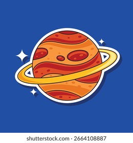 Hand drawn jupiter planet icon vector illustration