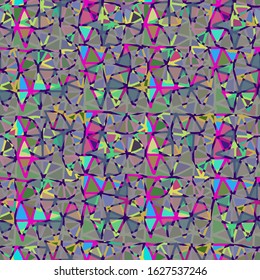 hand drawn kaleidoscope abstract vector seamless pattern. colorful bright crystal illustration, trendy background. fabric, wrapping paper, background, wallpaper, surface and textile design. 