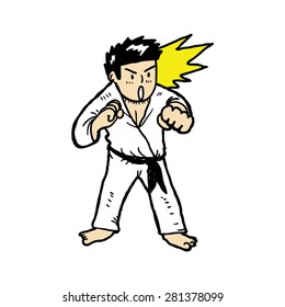 hand drawn karate