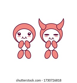 Hand drawn kawaii characters collection Vector Cartoon Human design