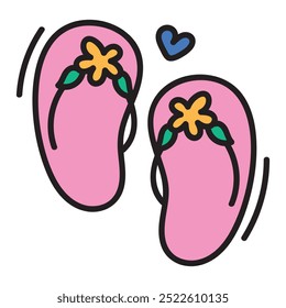 Hand Drawn Kawaii Doodle Illustration - Sandals