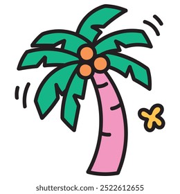 Hand Drawn Kawaii Doodle Illustration - Tree