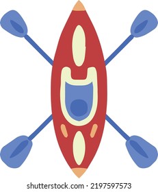 Hand Drawn kayak illustration isolated on background