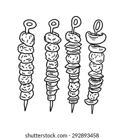 hand drawn kebab