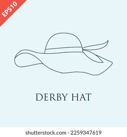 Hand drawn kentucky derby hats design vector flat modern isolated illustration