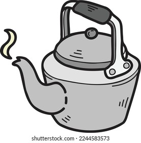 Hand Drawn kettle illustration isolated on background