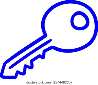 Hand drawn key icon. Doodle key illustration.