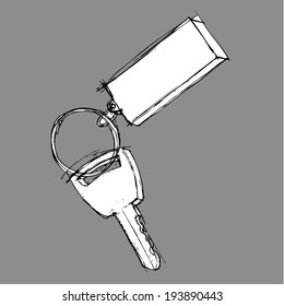 Hand drawn keys. Vector illustration.