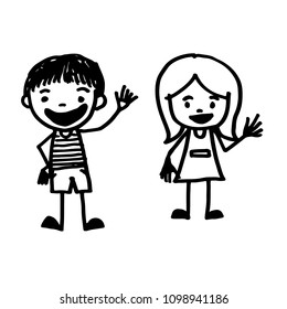 hand drawn kid cartoon