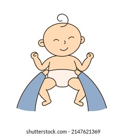 Hand Drawn Kid and Family doodle icon