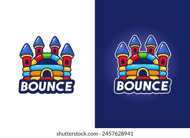 Hand drawn Kids bounce house logo. 