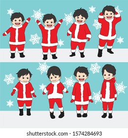hand drawn kids in christmas costumes