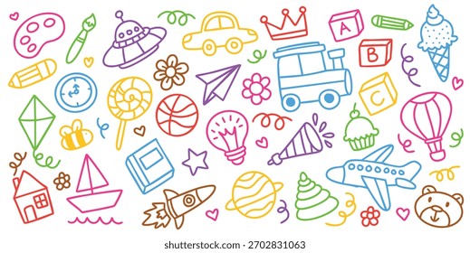 Ilustración vectorial de elemento de doodle para niños dibujado a mano