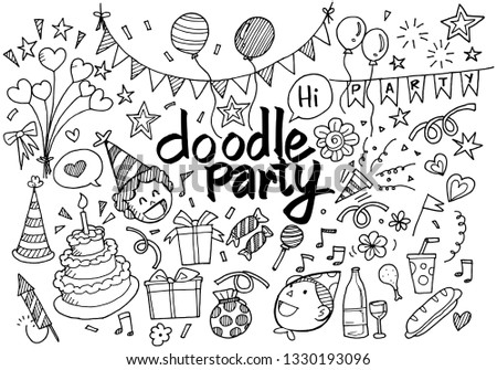 hand drawn kids doodle set.-Vector Illustration