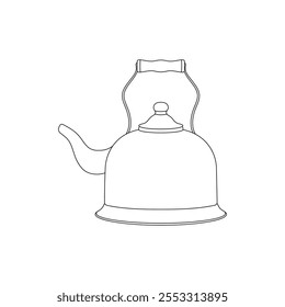 Hand drawn kids drawing antique teapot cartoon isolated