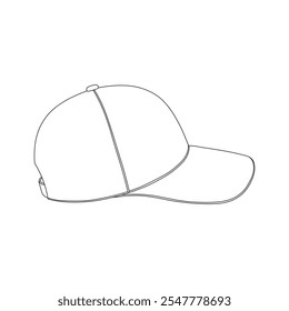 Hand drawn kids drawing baseball cap cartoon isolated