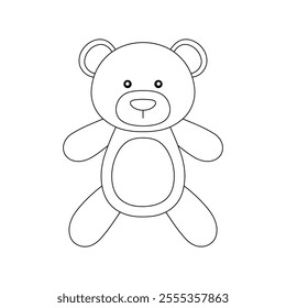 Hand drawn kids drawing bear doll cartoon isolated