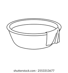 Hand drawn kids drawing bucket and cloth cartoon isolated