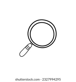 Hand drawn Kids drawing Cartoon Vector illustration magnifying glass icon Isolated on White Background