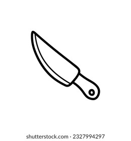 Hand drawn Kids drawing Cartoon Vector illustration knife icon Isolated on White Background