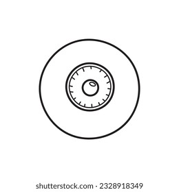 Hand drawn Kids drawing Cartoon Vector illustration eye icon Isolated on White Background
