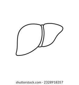 Hand drawn Kids drawing Cartoon Vector illustration liver icon Isolated on White Background