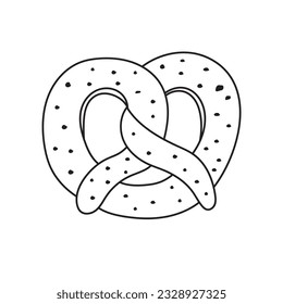 Hand drawn Kids drawing Cartoon Vector illustration pretzel icon Isolated on White Background