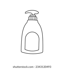 Hand drawn Kids drawing Cartoon Vector illustration liquid soap Isolated on White Background