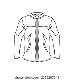Hand drawn Kids drawing Cartoon Vector illustration winter jacket icon Isolated on White Background