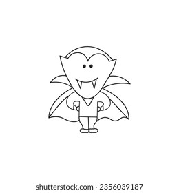Hand drawn Kids drawing Cartoon Vector illustration cute vampire icon Isolated on White Background