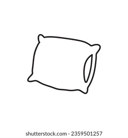 Hand drawn Kids drawing Cartoon Vector illustration pillow icon Isolated on White Background