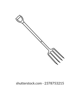 Hand drawn Kids drawing Cartoon Vector illustration pitch fork Isolated in doodle style