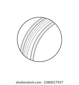 Hand drawn Kids drawing Cartoon Vector illustration cricket ball Isolated in doodle style