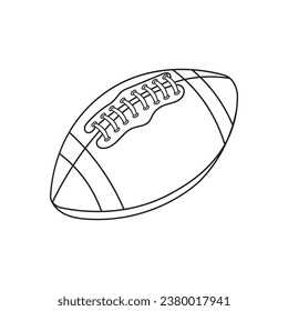 Hand drawn Kids drawing Cartoon Vector illustration rugby ball Isolated in doodle style