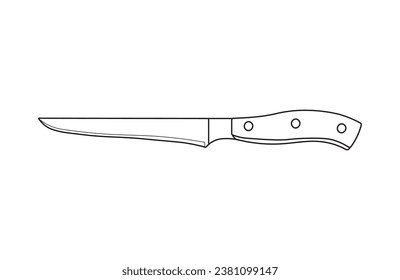 Hand drawn Kids drawing Cartoon Vector illustration boning knife Isolated in doodle style