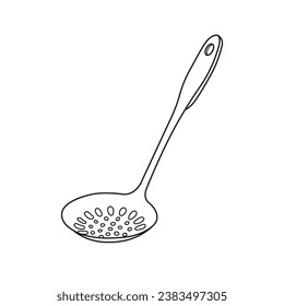 Hand drawn Kids drawing Cartoon Vector illustration draining spoon Isolated in doodle style