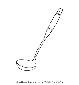 Hand drawn Kids drawing Cartoon Vector illustration cooking ladle spoon Isolated in doodle style