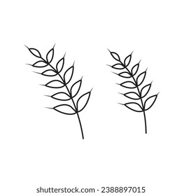 Hand drawn Kids drawing Cartoon Vector illustration wheat icon Isolated on White Background