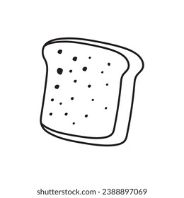 Hand drawn Kids drawing Cartoon Vector illustration honey wheat bread icon Isolated on White Background