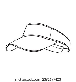 Hand drawn Kids drawing Cartoon Vector illustration visor cap Isolated on White Background