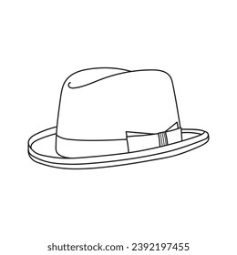 Hand drawn Kids drawing Cartoon Vector illustration hamburg hat Isolated on White Background