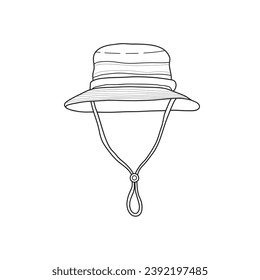 Hand drawn Kids drawing Cartoon Vector illustration bonnie hat Isolated on White Background