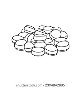 Hand drawn Kids drawing Cartoon Vector illustration hard candy Isolated on White Background