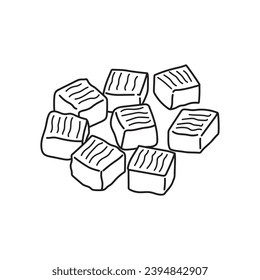 Hand drawn Kids drawing Cartoon Vector illustration caramels Isolated on White Background