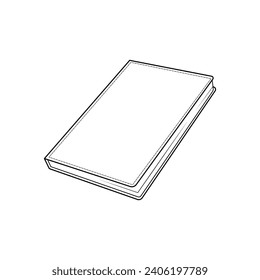 Hand drawn Kids drawing cartoon Vector illustration cute notebook icon Isolated on White