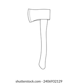 Hand drawn Kids drawing Cartoon Vector illustration hatchet icon Isolated on White Background