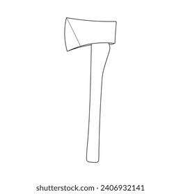 Hand drawn Kids drawing Cartoon Vector illustration miner's axe icon Isolated on White Background