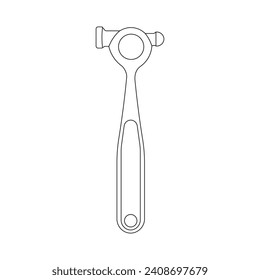Hand drawn Kids drawing Cartoon Vector illustration toolmaker hammer icon Isolated on White Background